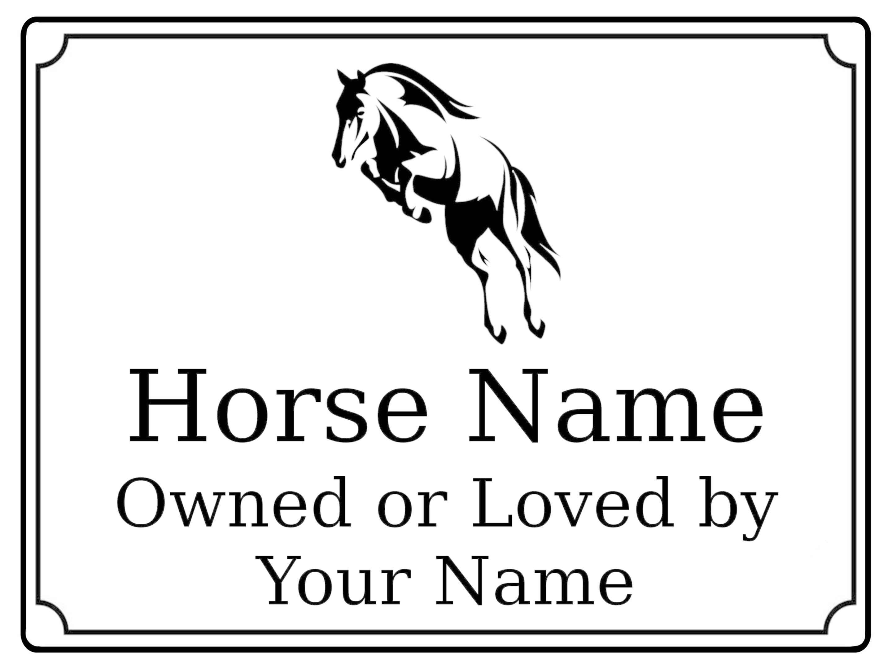 592 Custom Personalised Horse Name Pony Metal Aluminium Sign Stable Door Plaque