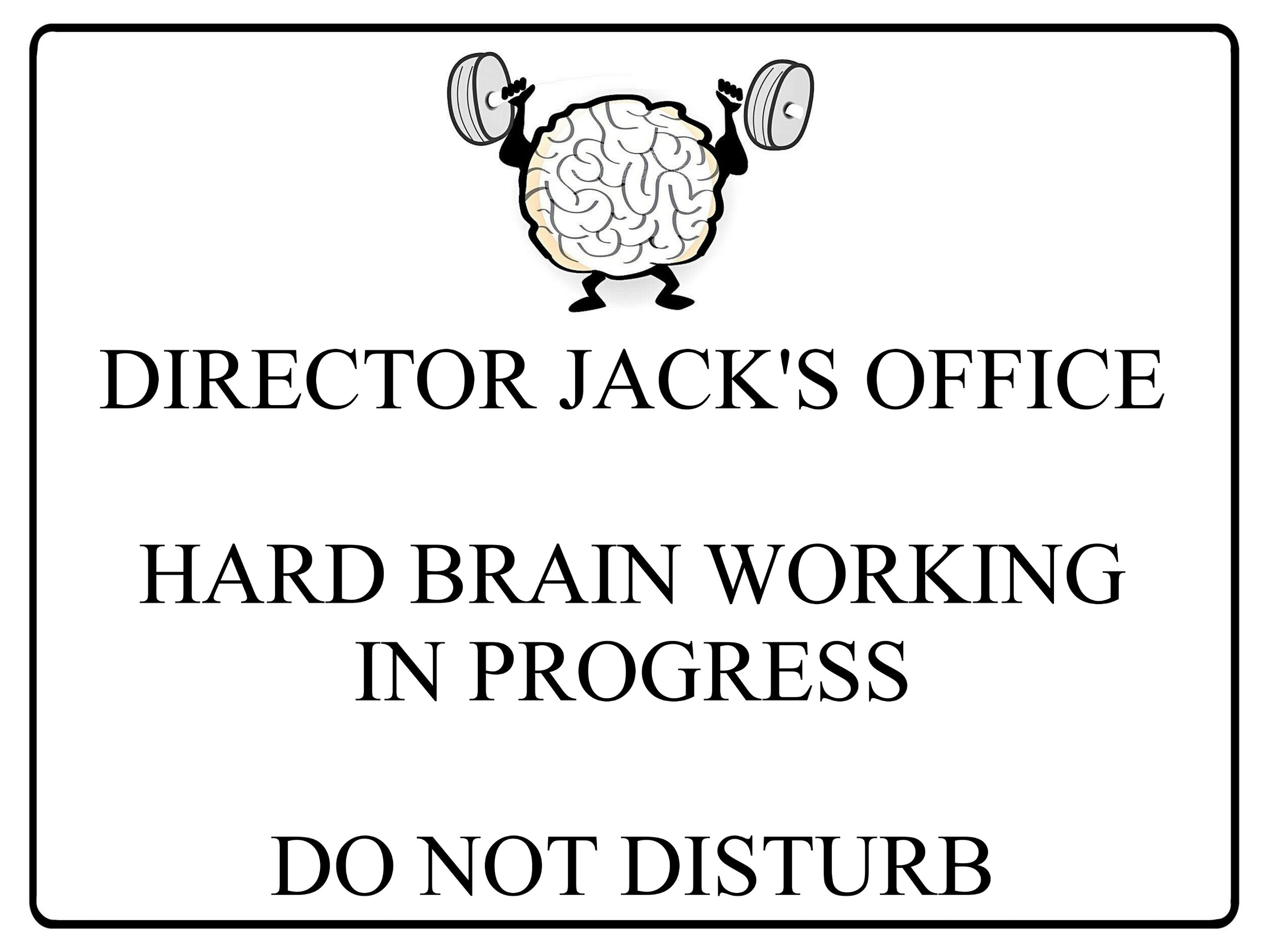 526 Personalised DIRECTOR HARD BRAIN Metal Aluminium Sign Plaque For Door Office