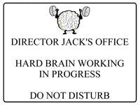 526 Personalised DIRECTOR HARD BRAIN Metal Aluminium Sign Plaque For Door Office