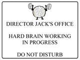 526 Personalised DIRECTOR HARD BRAIN Metal Aluminium Sign Plaque For Door Office