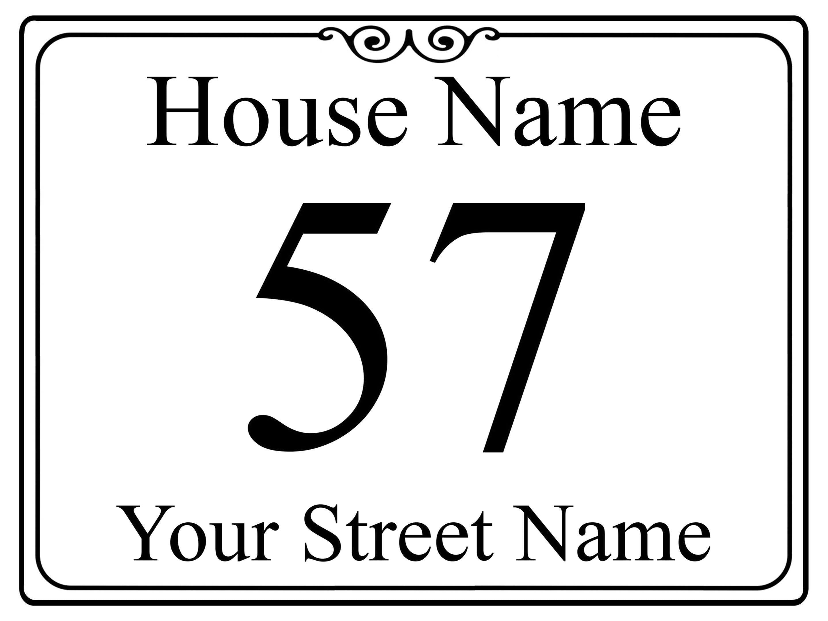 158 Personalised Name Number Address House Metal Aluminium Sign Plaque Door Wall