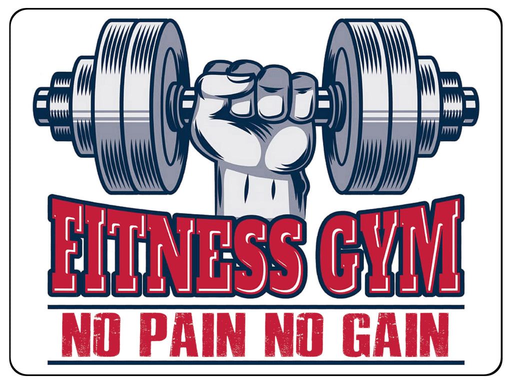 768 FITNESS GYM NO PAIN NO GAIN Metal Aluminium Plaque Sign For Door Wall Gate