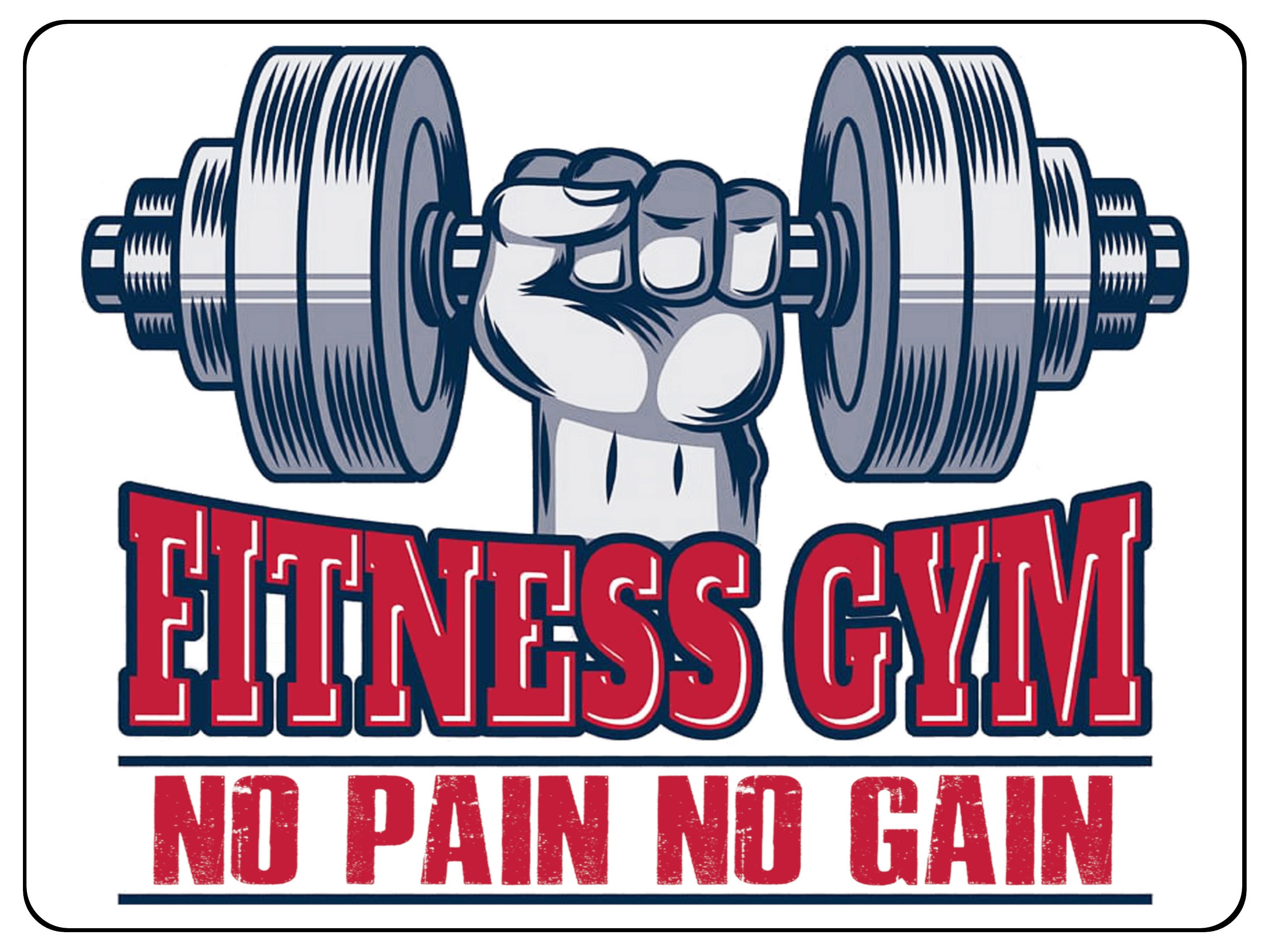768 FITNESS GYM NO PAIN NO GAIN Metal Aluminium Plaque Sign For Door Wall Gate