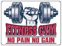 768 FITNESS GYM NO PAIN NO GAIN Metal Aluminium Plaque Sign For Door Wall Gate