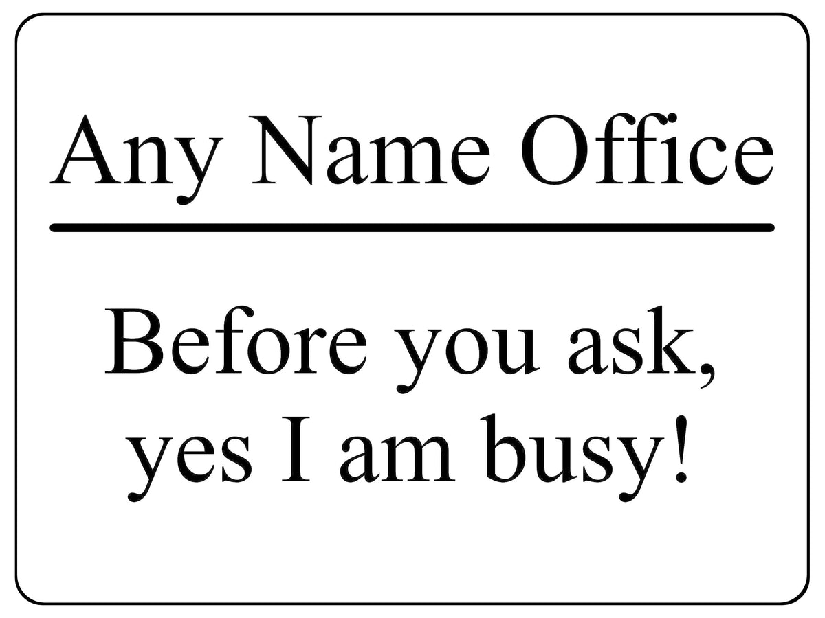 1200 Custom Personalised Office Name Funny Metal Aluminium Sign Plaque Door House