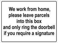 537 We work from home Metal Aluminium Plaque Sign Door Bell Letters Parcels House Office