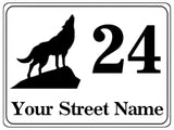 802 Custom Personalised Address Wolf Metal Plaque Sign For Door Wall House Office Gate