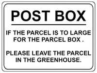 1273 POST BOX IF THE PARCEL IS TOO LARGE.. Metal Aluminium Plaque Sign House Door Gate