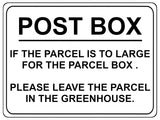 1273 POST BOX IF THE PARCEL IS TOO LARGE.. Metal Aluminium Plaque Sign House Door Gate