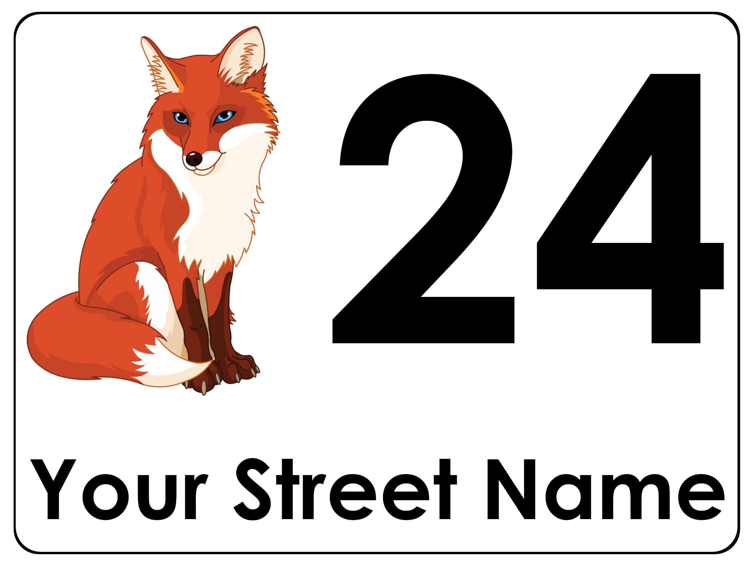 680 Custom Personalised Address Fox House Metal Aluminium Sign Plaque Door Wall Gate