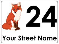 680 Custom Personalised Address Fox House Metal Aluminium Sign Plaque Door Wall Gate