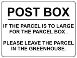 1272 POST BOX IF THE PARCEL IS TOO LARGE.. Metal Aluminium Plaque Sign House Door Gate