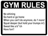 784 GYM RULES Safety Funny Door Wall Metal Aluminium Plaque Sign Fitness Club