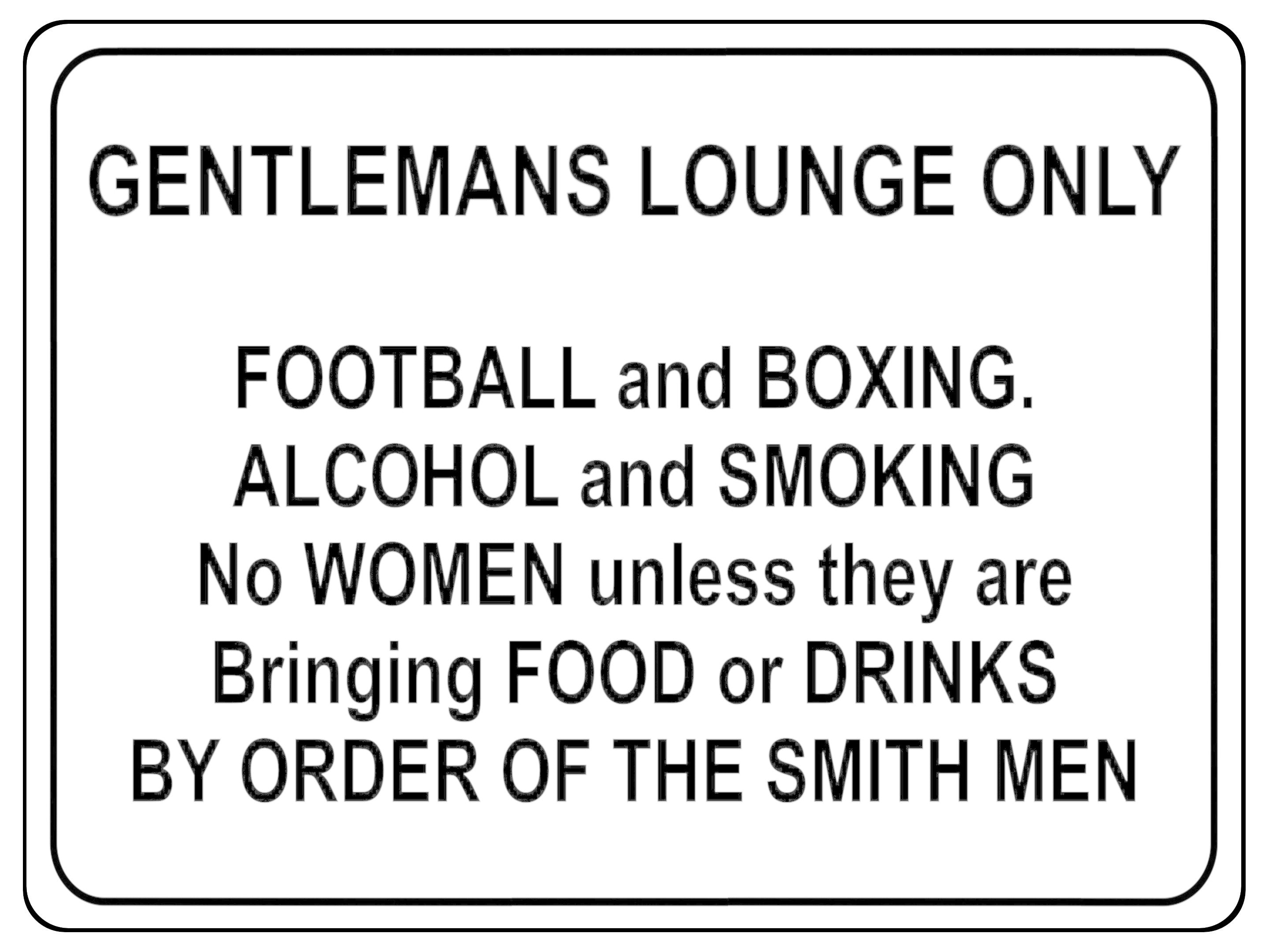 1011 GENTLEMANS LOUNGE ONLY Funny Metal Aluminium Plaque Sign Door Wall House