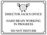 527 Personalised DIRECTOR HARD BRAIN Metal Aluminium Sign Plaque For Door Office