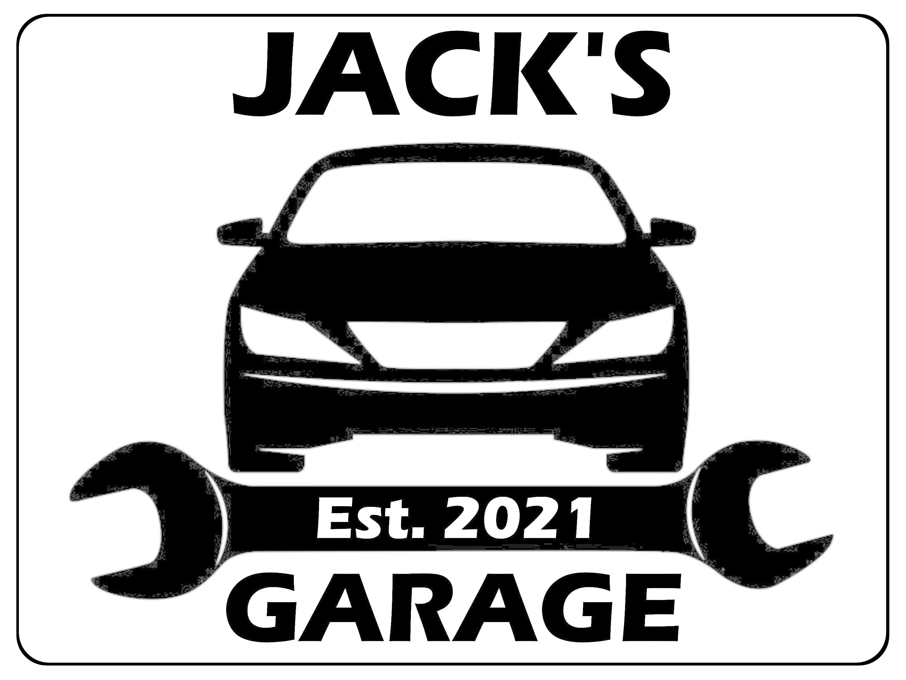 1066 Custom Personalised Name's GARAGE Car Metal Aluminium Sign Plaque Door Wall