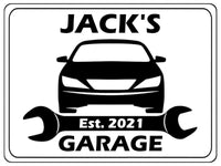 1067 Custom Personalised Name's GARAGE Car Metal Aluminium Sign Plaque Door Wall