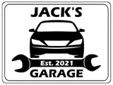 1067 Custom Personalised Name's GARAGE Car Metal Aluminium Sign Plaque Door Wall