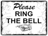 709 PLEASE RING THE BELL DIRECTION LEFT Metal Door Sign Plaque House Office Gate