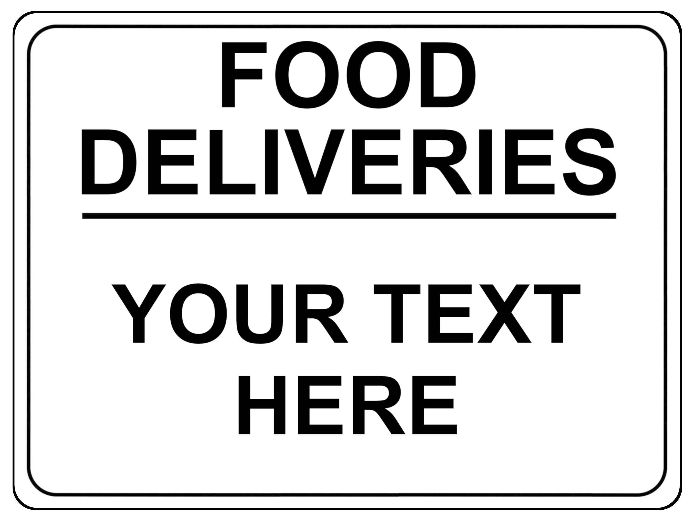 690 Custom Personalised Text FOOD DELIVERIES Metal Aluminium Sign Plaque House Office Door Gate