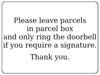 737 Please leave parcels in parcel box Ring Doorbell Metal Aluminium Plaque Sign House Office Letters