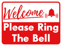 726 WELCOME PLEASE RING THE BELL Metal Aluminium Door Sign Plaque House Office