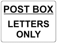 852 POST BOX LETTERS ONLY Metal Aluminium Plaque Sign Door House Office Parcels