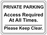 1057 PRIVATE PARKING Keep Clear Metal Aluminium Plaque Sign Door Gate House Office