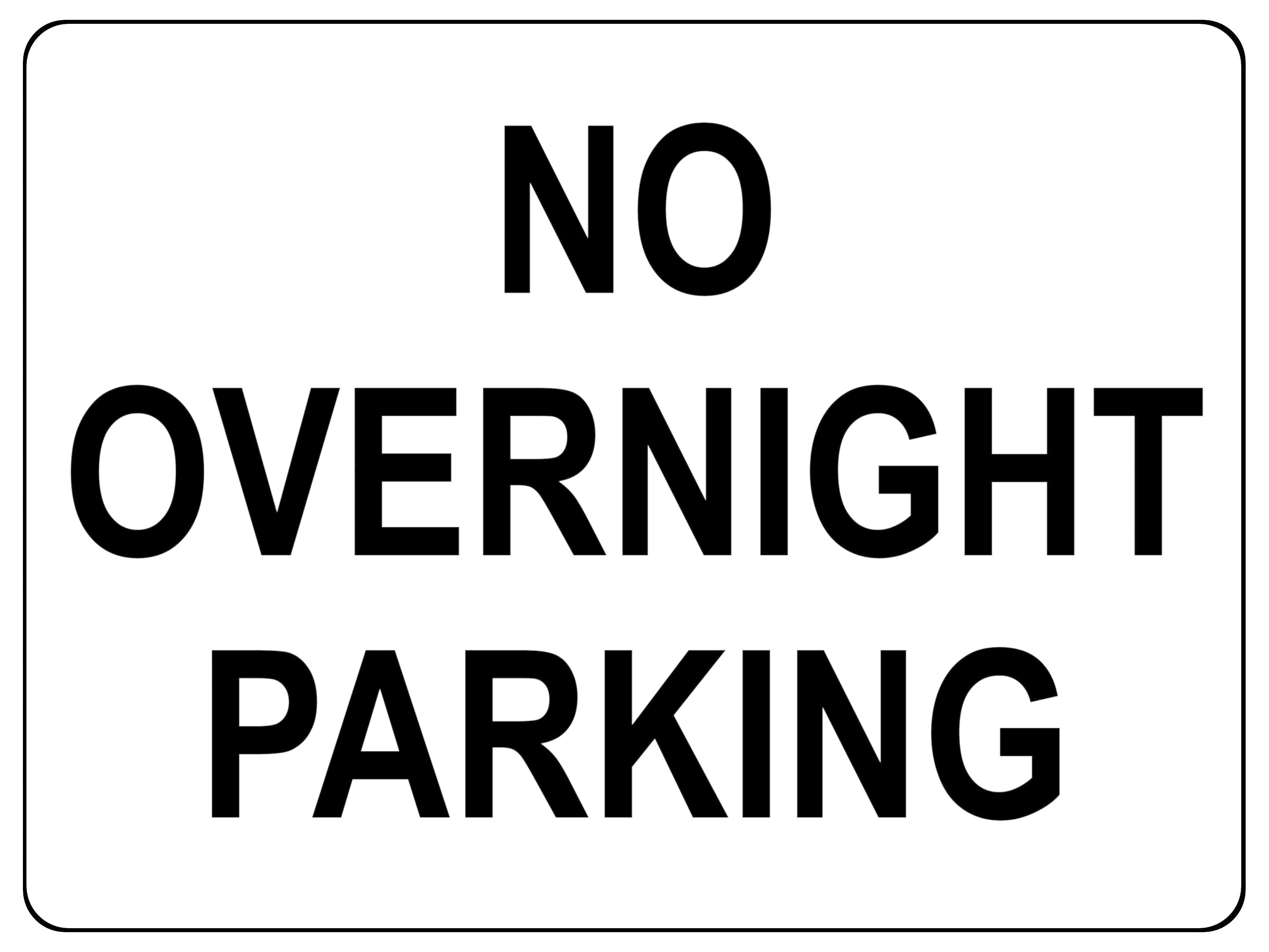 1264 NO OVERNIGHT PARKING Metal Aluminium Plaque Sign Gate Door House Office