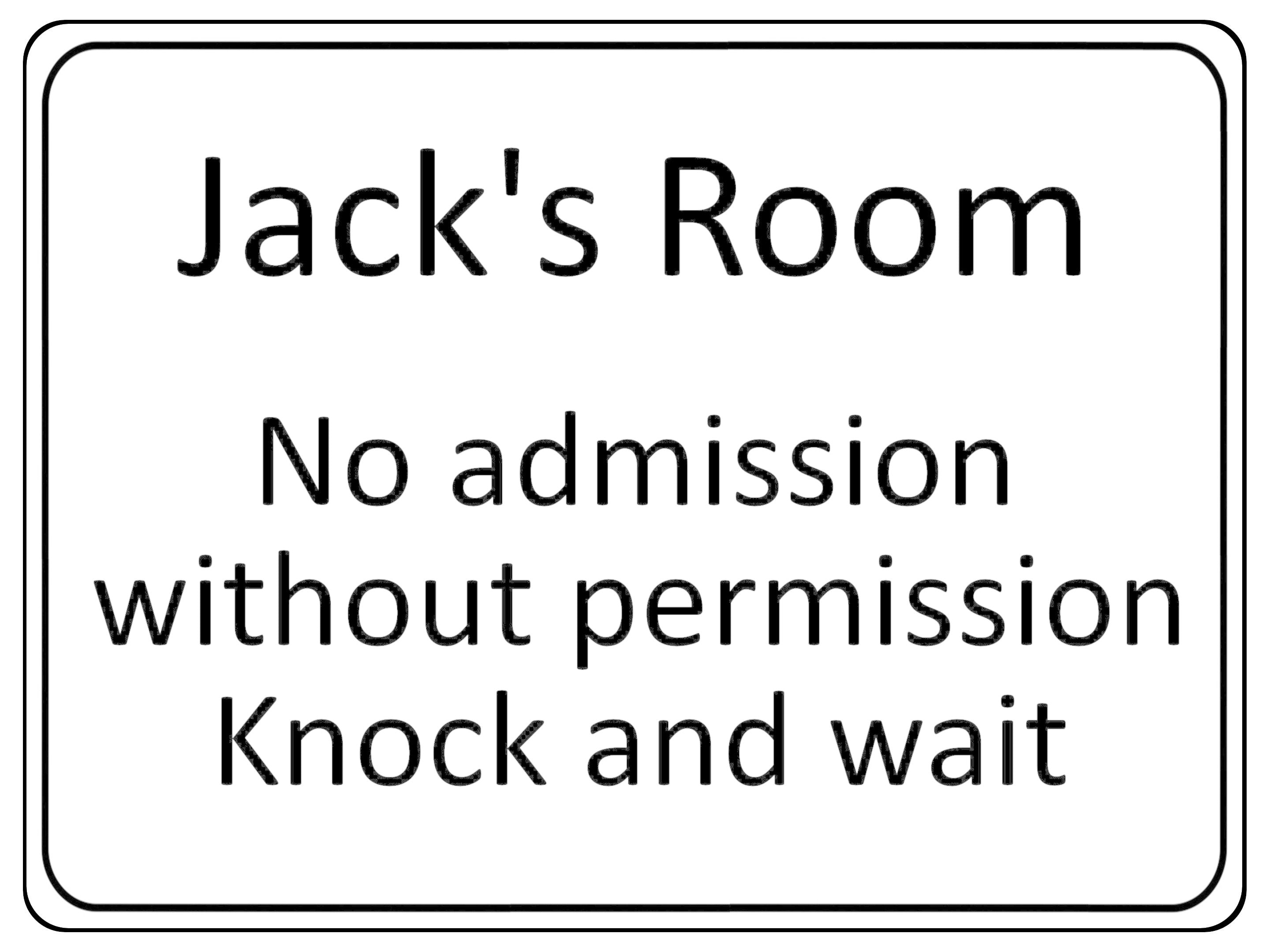 874 Custom Personalised Name's Room No admission, Knock and wait Metal Aluminium Plaque Sign Door House
