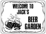 868 Custom Personalised WELCOME TO BEER GARDEN Metal Aluminium Plaque Sign Door Gate House Bar Pub