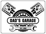 695 Custom Personalised DAD'S GARAGE Car Metal Aluminium Sign Plaque Door Wall Gate