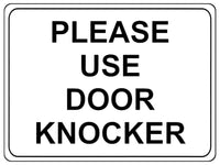 1155 PLEASE USE DOOR KNOCKER Metal Aluminium Plaque Sign House Office Shop