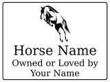 590 Custom Personalised Horse Name Pony Metal Aluminium Sign Stable Door Plaque