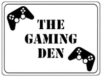 1013 THE GAMING DEN Metal Aluminium Plaque Sign Door Wall Room House Pub Bar