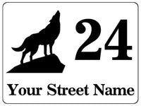 801 Custom Personalised Address Wolf Metal Plaque Sign For Door Wall House Office Gate