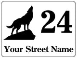 801 Custom Personalised Address Wolf Metal Plaque Sign For Door Wall House Office Gate