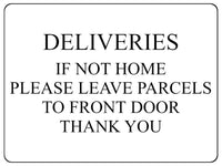 722 DELIVERIES IF NOT HOME LEAVE PARCELS TO FRONT DOOR Metal Aluminium Sign Plaque House