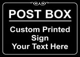 069 Custom Personalised POST BOX Metal Aluminium Plaque Sign For Door House Gate Letters Parcels