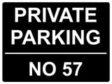 Custom Personalised Number Private Parking Aluminium Metal Sign Plaque House