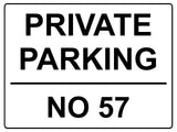 Custom Personalised Number Private Parking Aluminium Metal Sign Plaque House