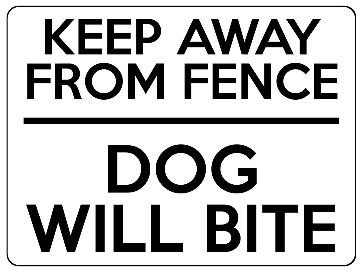 1619 KEEP AWAY FROM FENCE DOG WILL BITE Safety Metal Aluminium Plaque Sign Gate