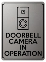 1873 DOORBELL CAMERA IN OPERATION Metal Aluminium Plaque Sign