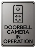 1873 DOORBELL CAMERA IN OPERATION Metal Aluminium Plaque Sign