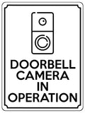 1873 DOORBELL CAMERA IN OPERATION Metal Aluminium Plaque Sign