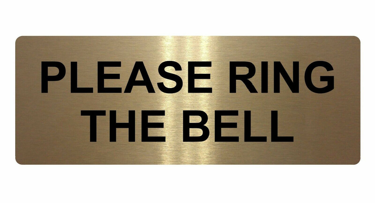 699 PLEASE RING THE BELL Metal Aluminium Door Sign Plaque House Office ...