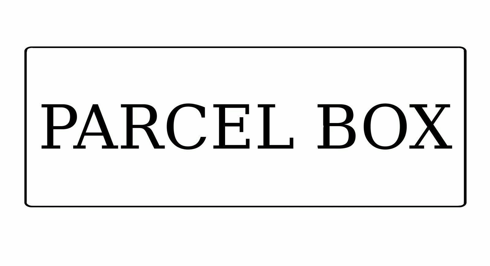697 PARCEL BOX Metal Aluminium Plaque Sign For Door Gate House Office Letters 120x40mm