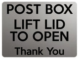 1776 POST BOX LIFT LID TO OPEN Thank You Door Metal Aluminium Plaque Sign