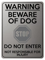 1739 WARNING BEWARE OF DOG DO NOT ENTER Door Gate Metal Aluminium Plaque Sign