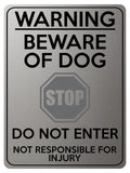 1739 WARNING BEWARE OF DOG DO NOT ENTER Door Gate Metal Aluminium Plaque Sign